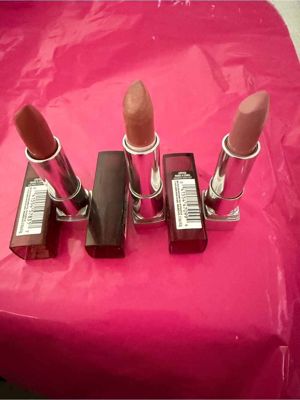 Maybelline Cream Lipstick Set — Almond Hustle, Warm Latte, Romantic Rose